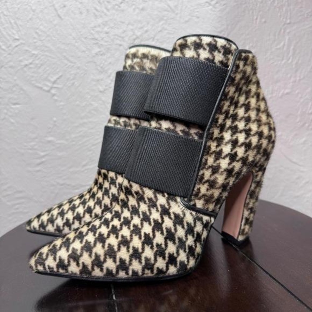 Extremely Rare Archival Viktor & Rolf Calf Hair Houndstooth Boots - EU 36 / US 6